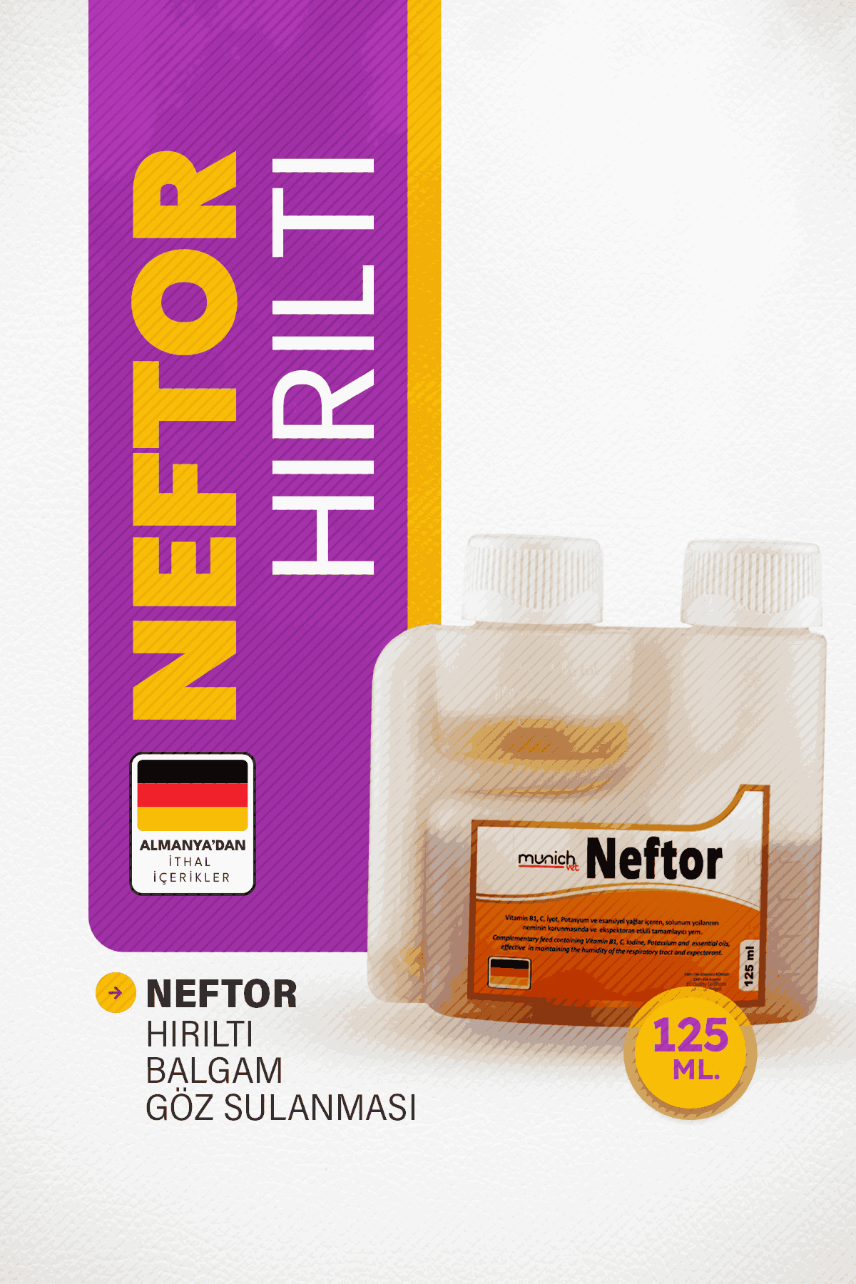 Munich Vet Neftor Hırıltı ve Balgam Ürünü 125 ml