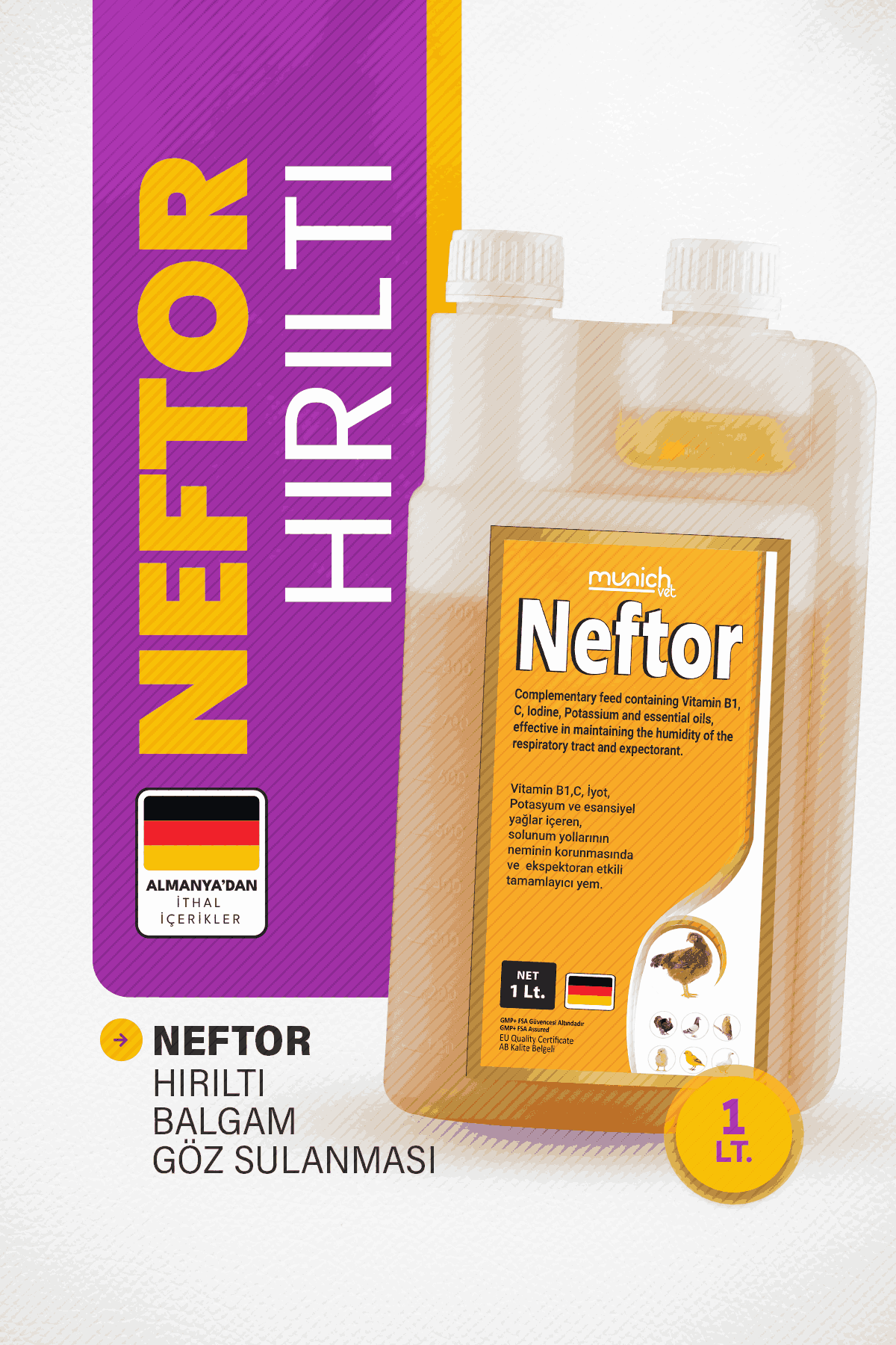 Munich Vet Neftor Hırıltı ve Balgam Ürünü 1000 ml