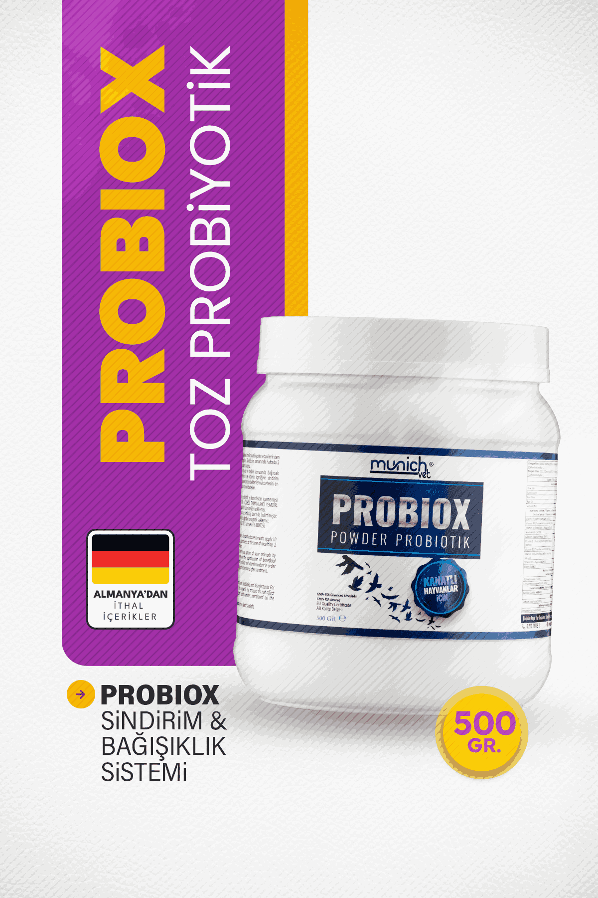 Munich Vet Probiox Toz Probiyotik Prebiyotik Vitamin  500gr
