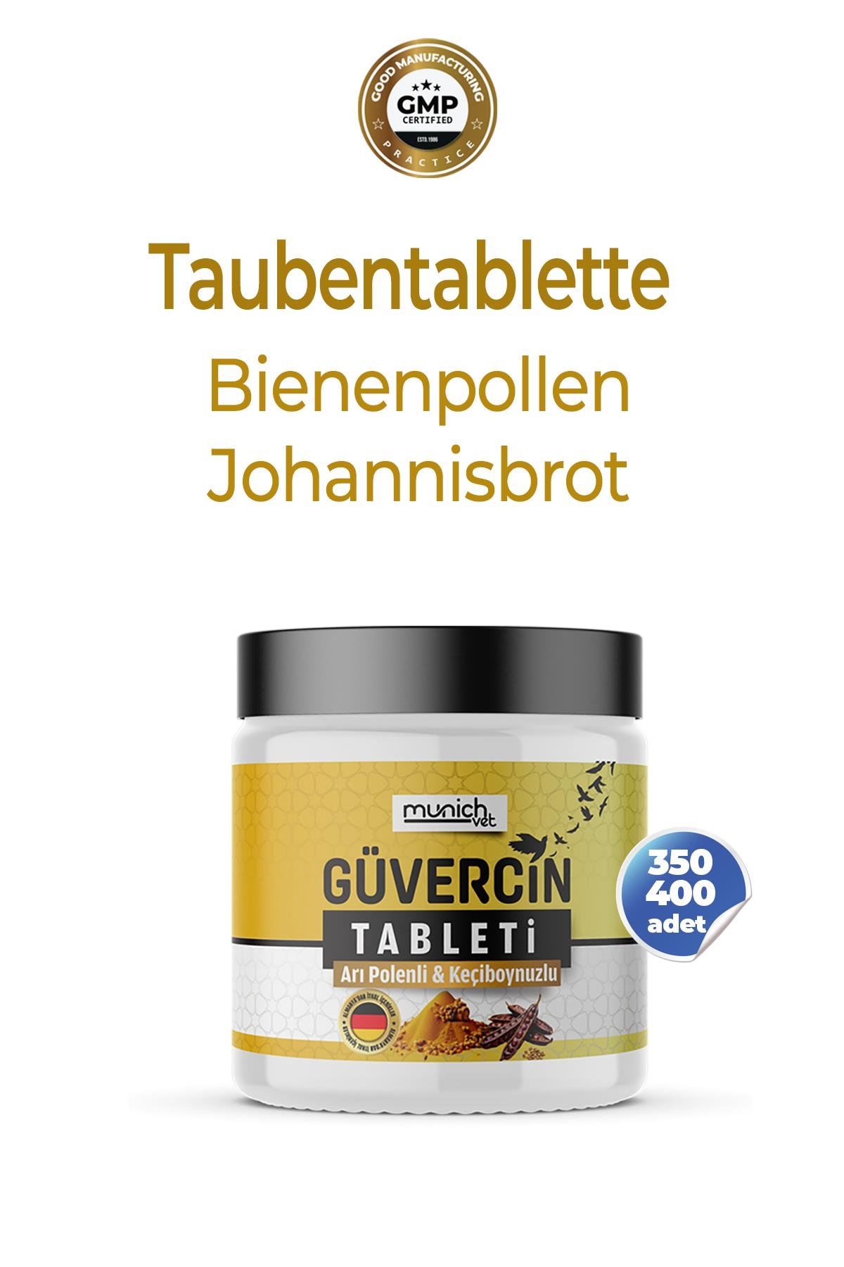 Taubentabletten mit Bienenpollen und Johannisbrot (350 - 400 Stück)