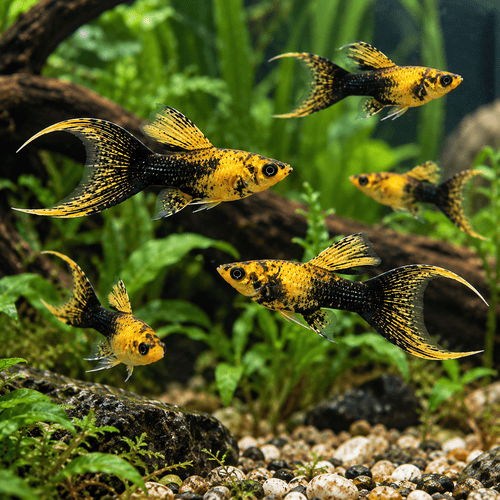 Gold Dust Lyre Tail Molly 2 cm