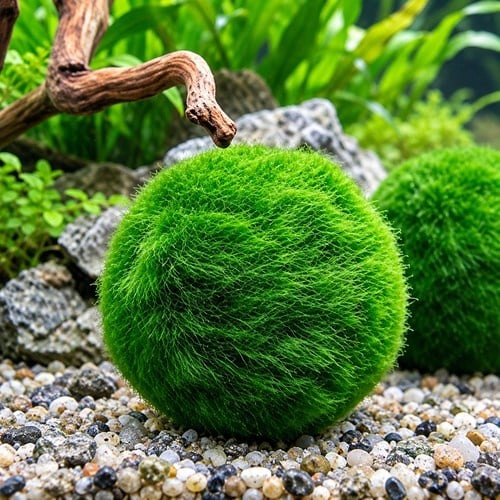 Marimo Moss Ball 2-3Cm Yosun Topu Canlı Bitki