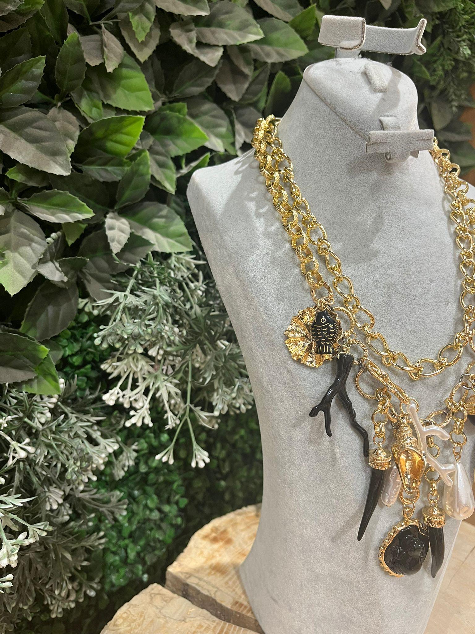 CHARM TASARIM GOLD KOLYE 