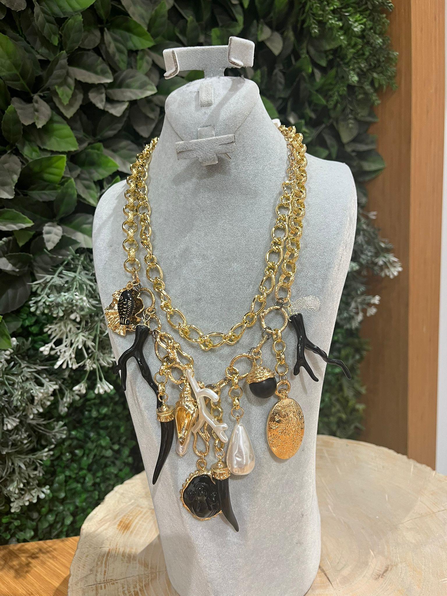 CHARM TASARIM GOLD KOLYE 