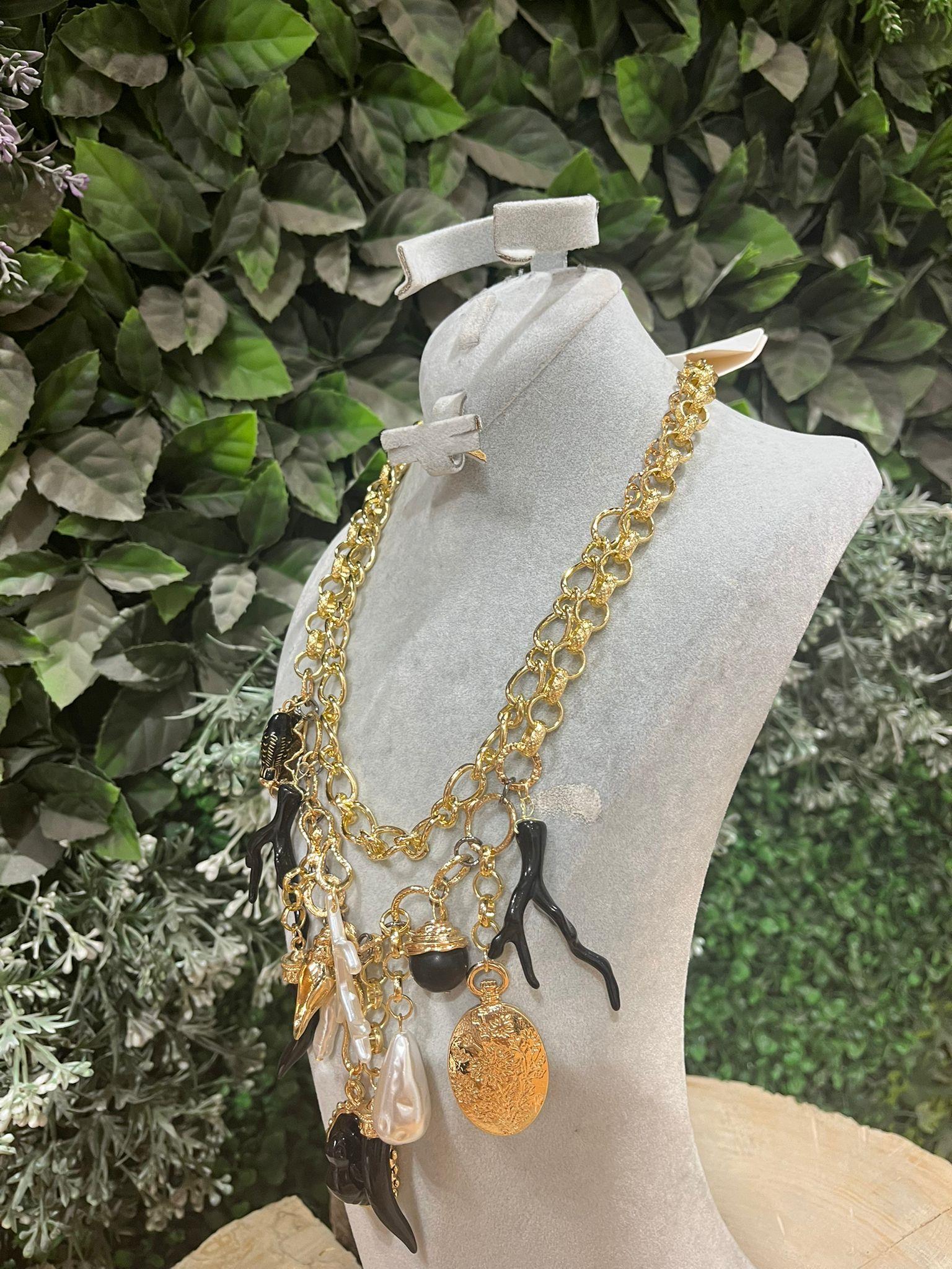CHARM TASARIM GOLD KOLYE 