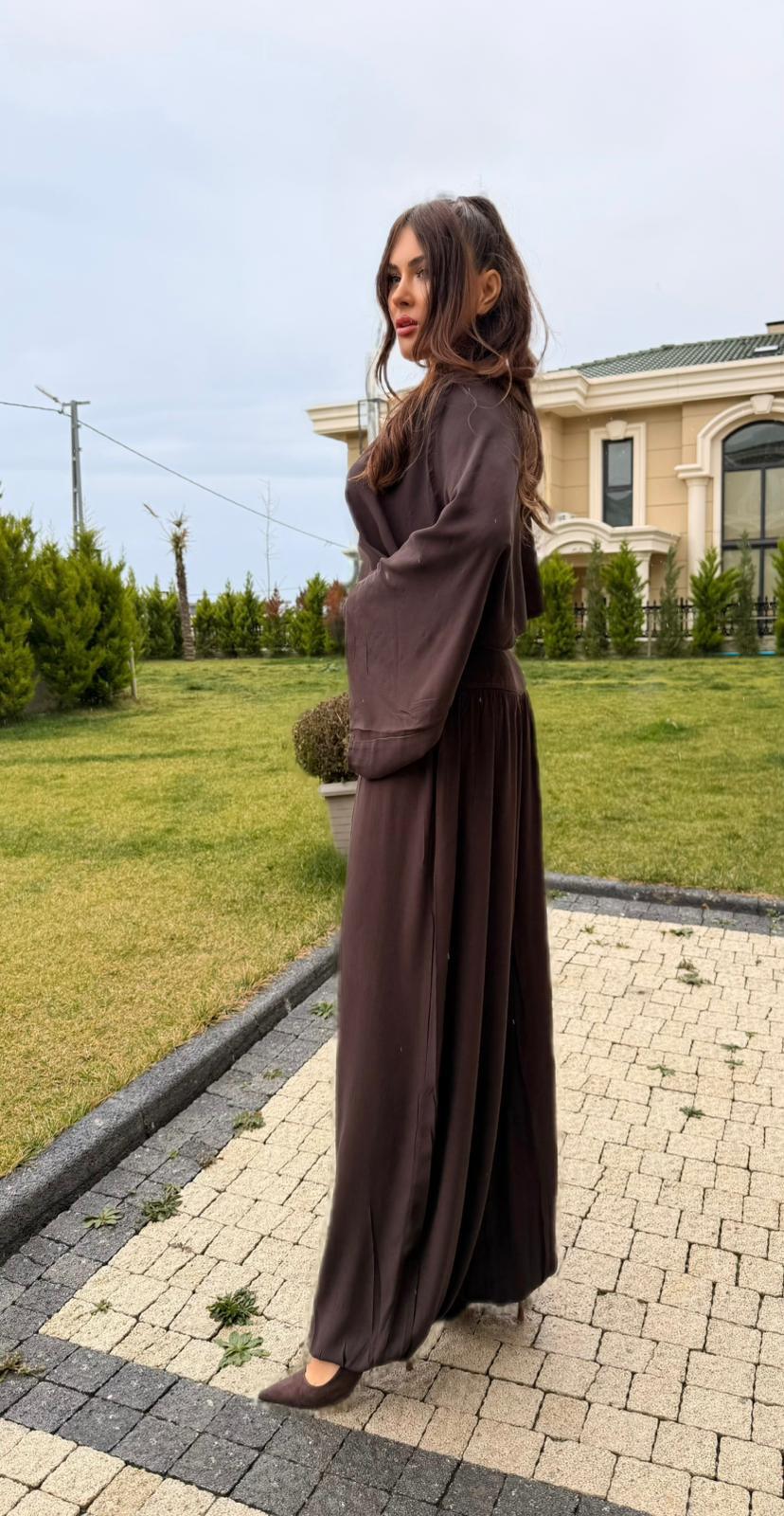 Şalvarlı Keten Takım