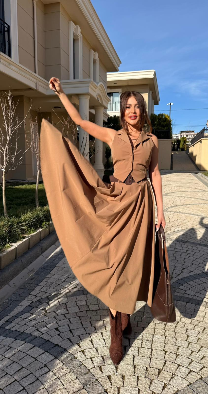 Yelekli Etek Takım