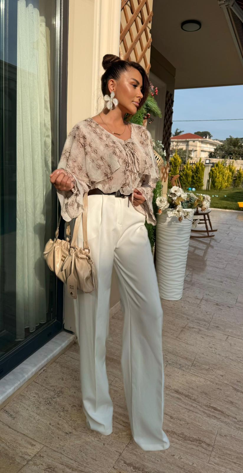 YILAN DESEN ŞİFON BLUZ