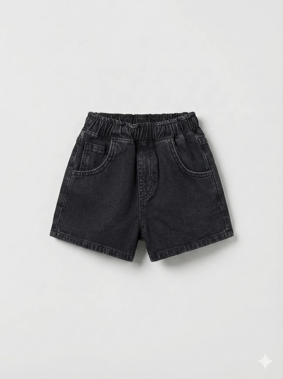 Unisex Çocuk Denim Bermuda Şort Pamuklu Yazlık Rahat Model