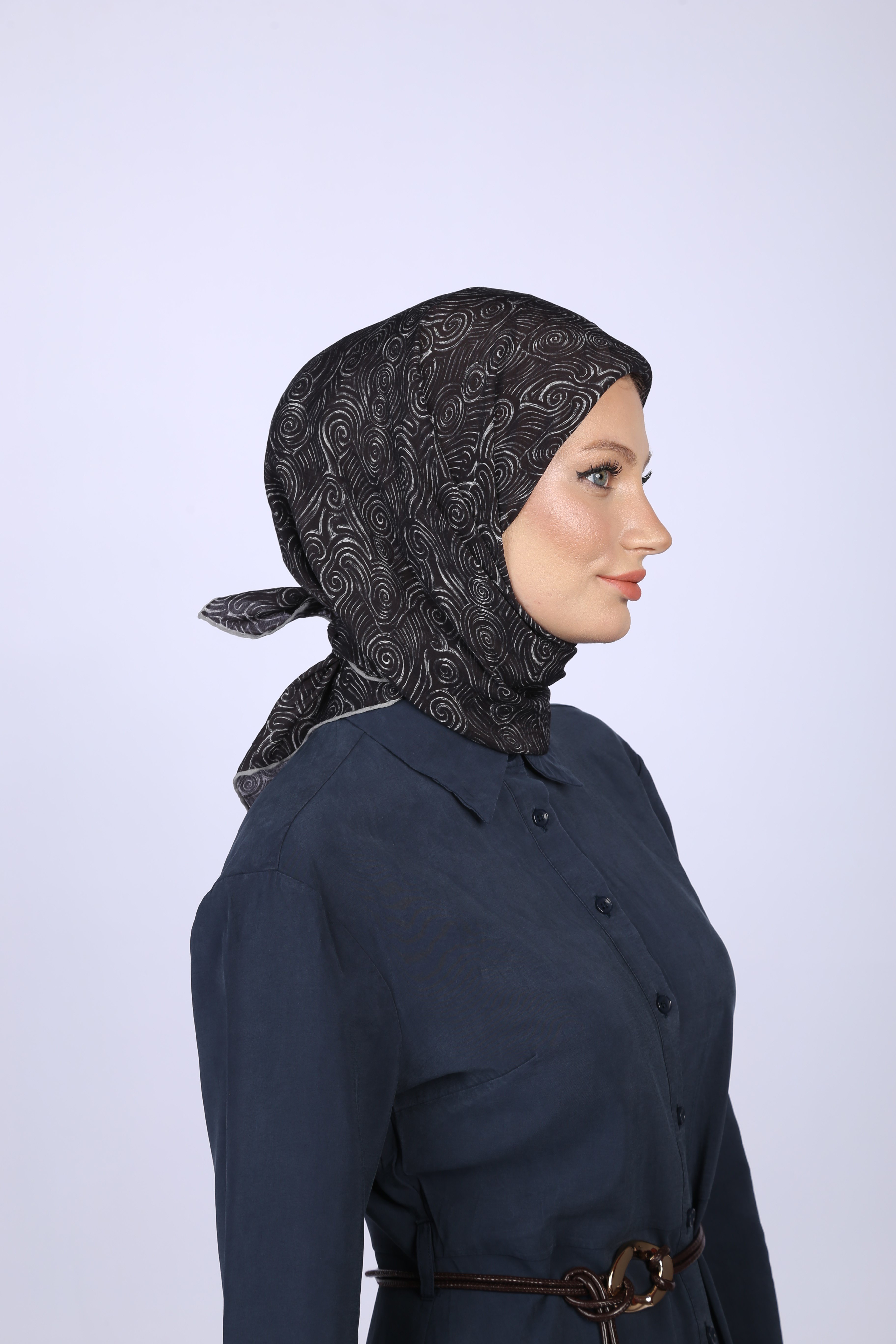 AKİS DESEN EŞARP-SİYAH