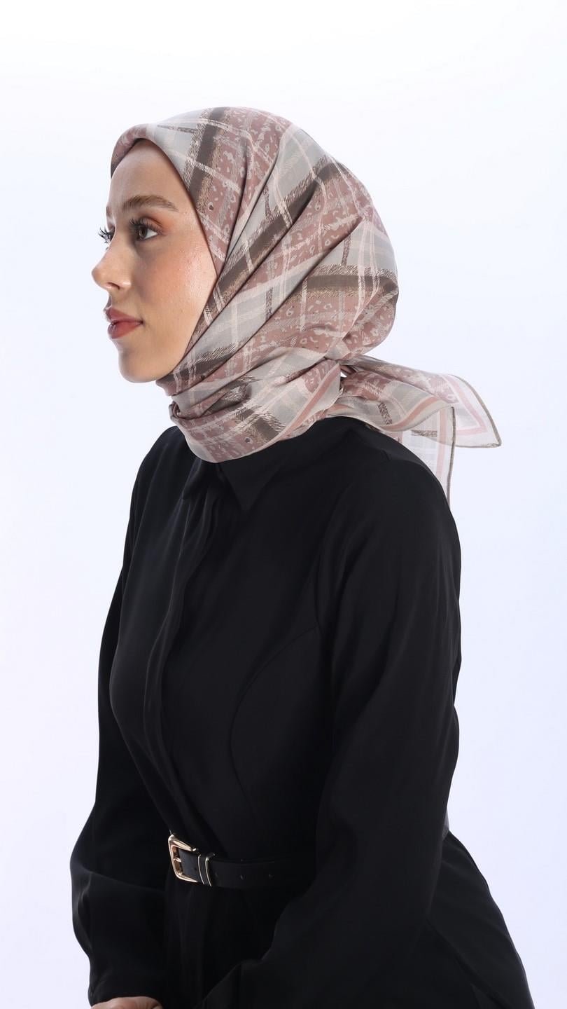 AMORA DESEN EŞARP PEMBE-4