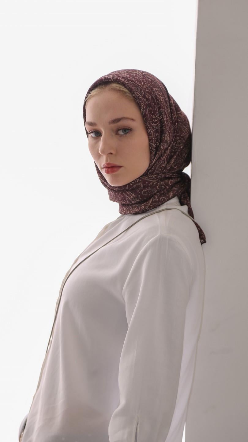 ARİA DESEN EŞARP BORDO
