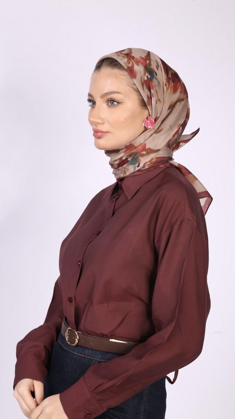 ARİA DESEN EŞARP BORDO