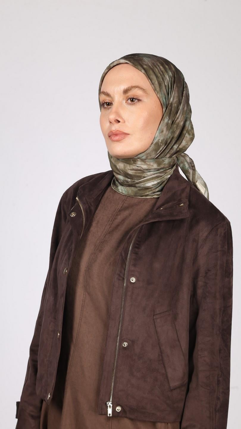 BATİK DESEN EŞARP HAKİ YEŞİL