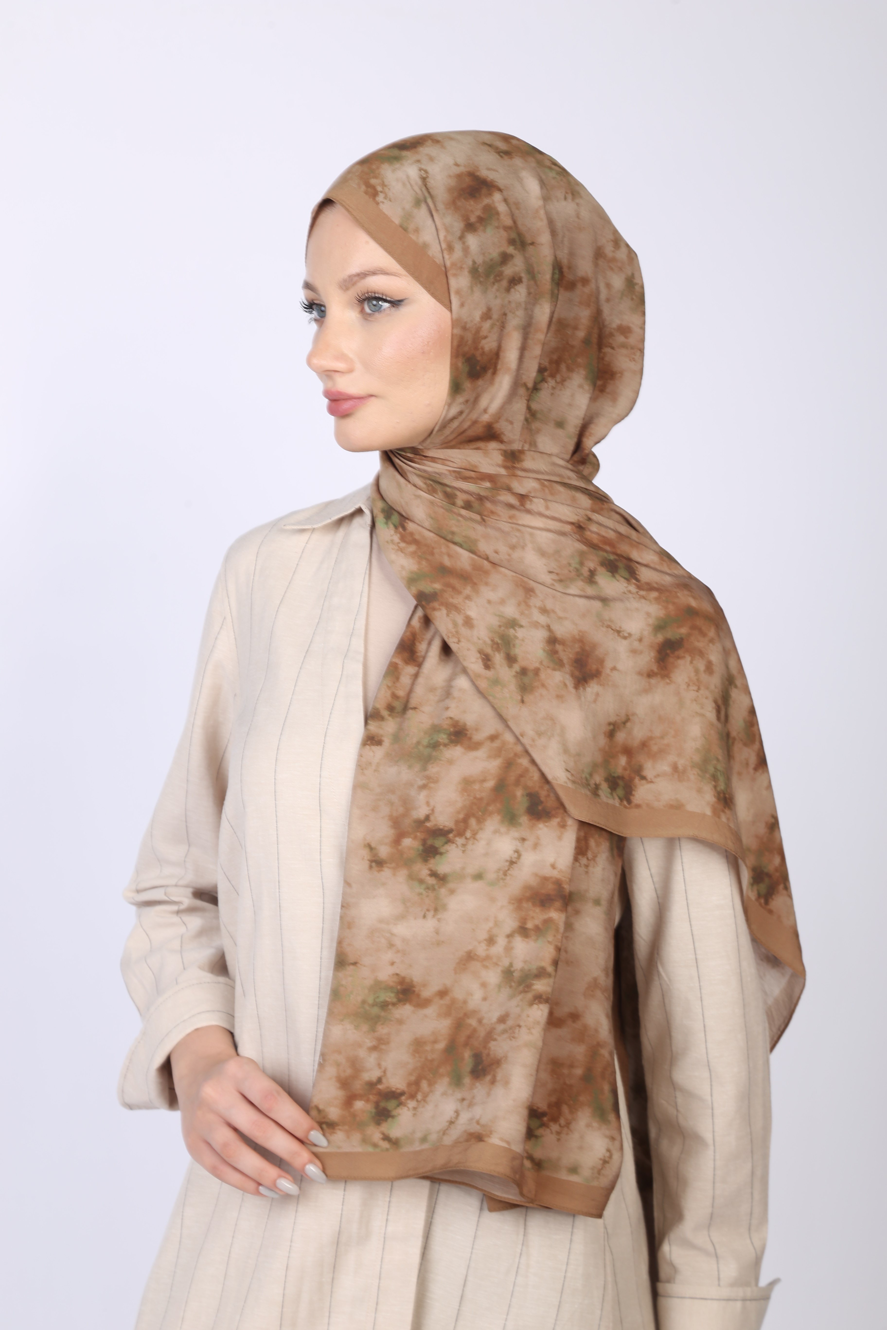 BATİK DESEN ŞAL-NUDE SARI