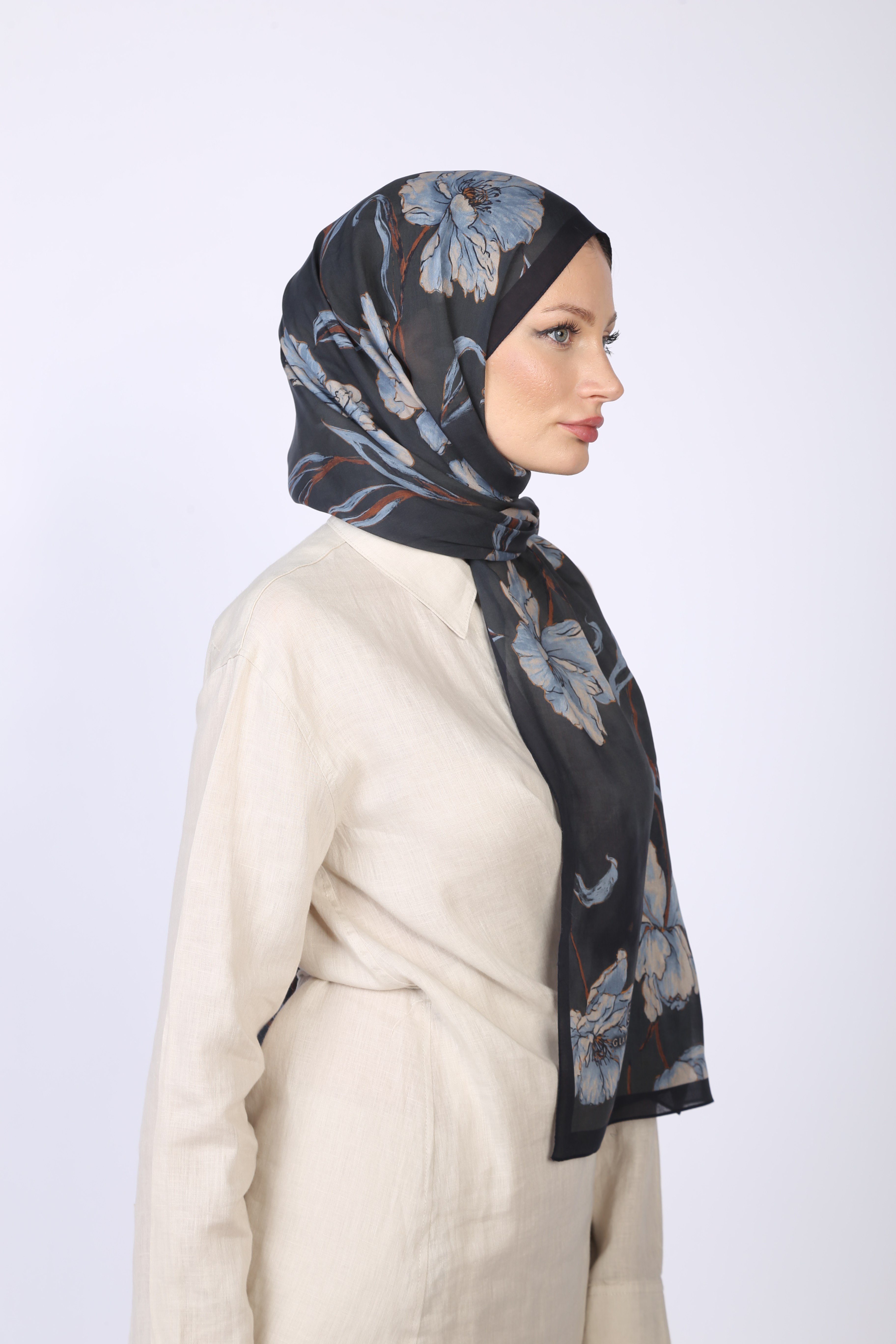 ÇUHA DESEN ŞAL-MAVİ SİYAH