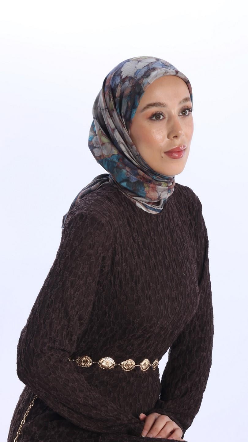 FİORA DESEN EŞARP LACİVERT-6