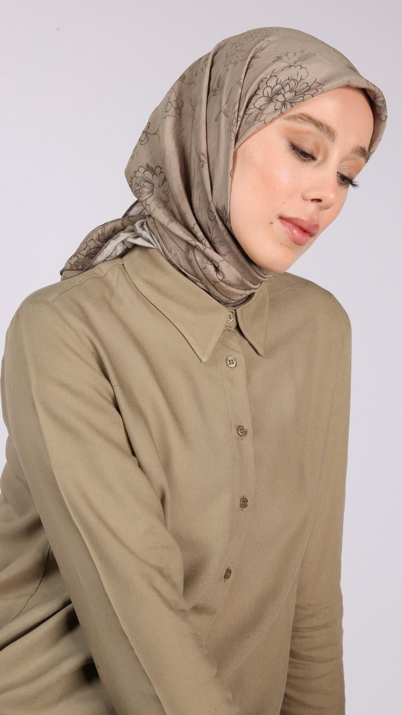 FLEUR DESEN EŞARP AÇIK YEŞİL-17