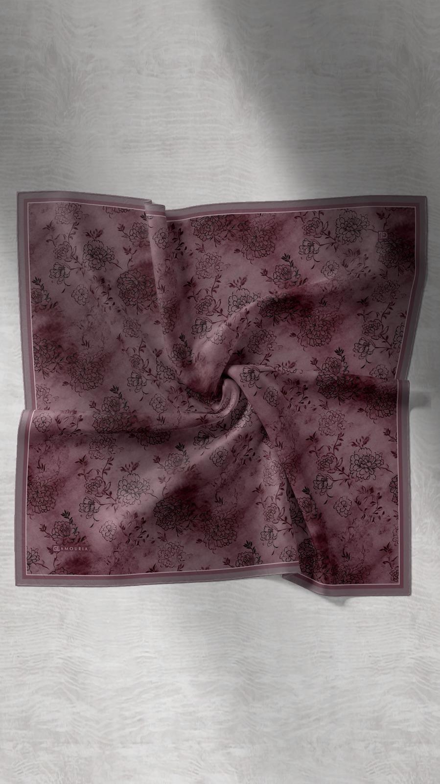 FLEUR DESEN EŞARP PEMBE-16