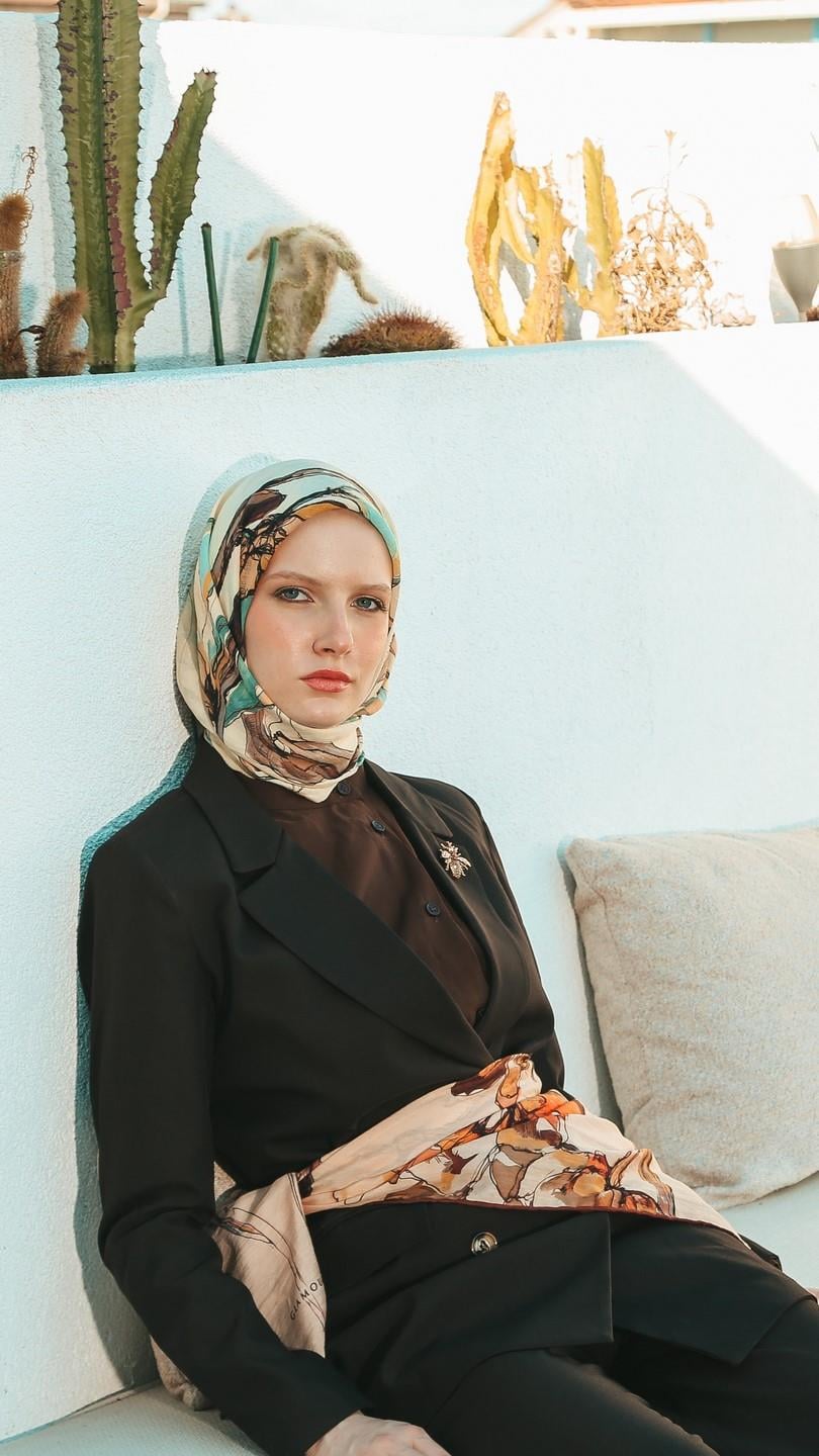 LİORA DESEN EŞARP SU YEŞİLİ-8
