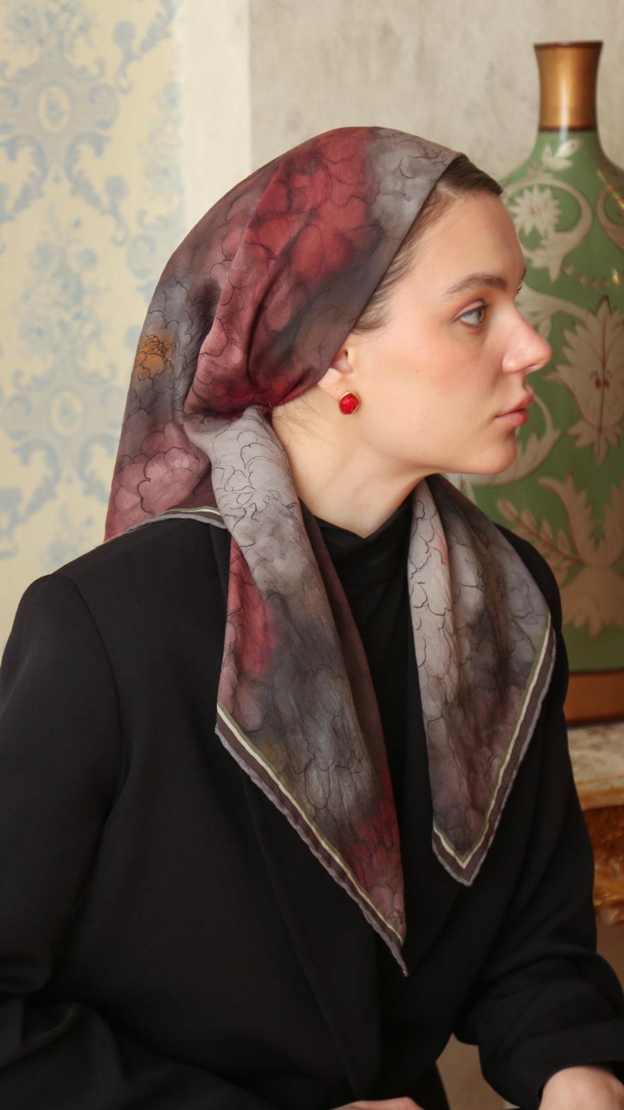 LİVA DESEN EŞARP KIRMIZI-4
