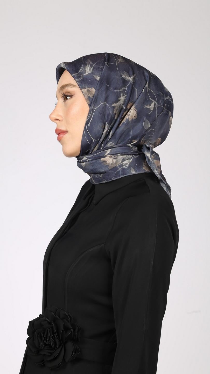 LOTUS DESEN EŞARP LACİVERT