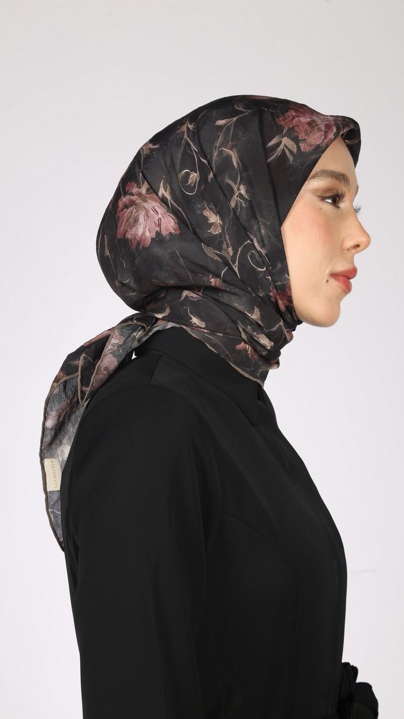 LOTUS DESEN EŞARP SİYAH
