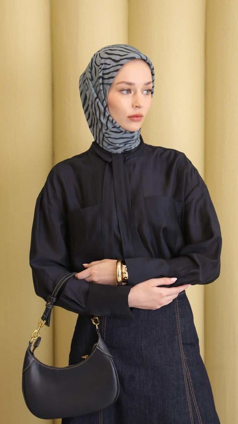 MİREYA DESEN EŞARP MAVİ