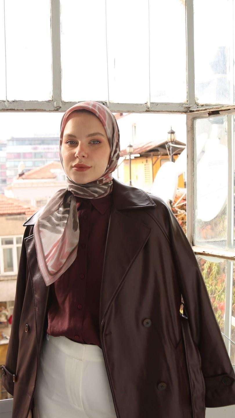 OLVERA DESEN EŞARP VİŞNE-1