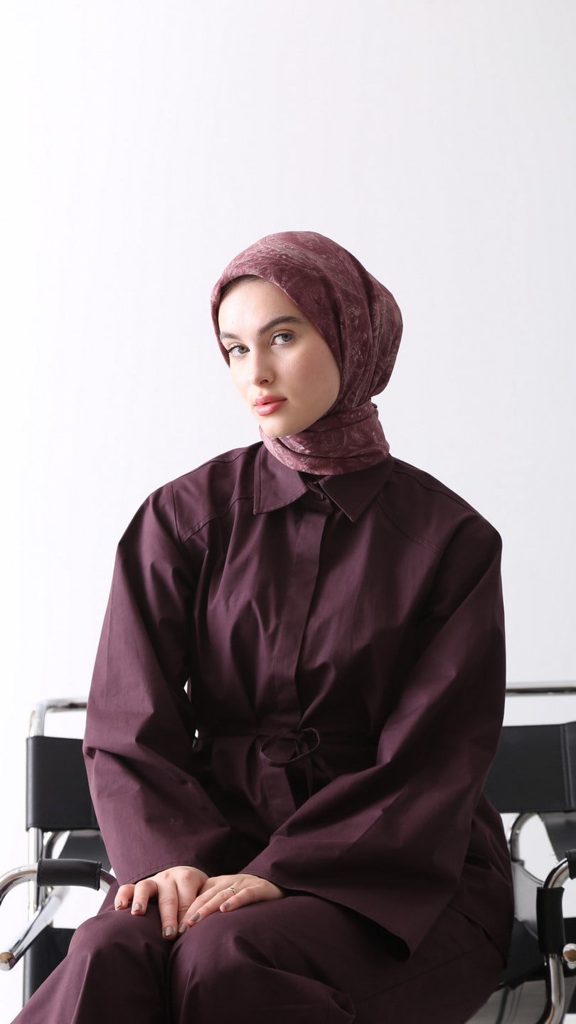 PAİSLEY DESEN EŞARP VİŞNE