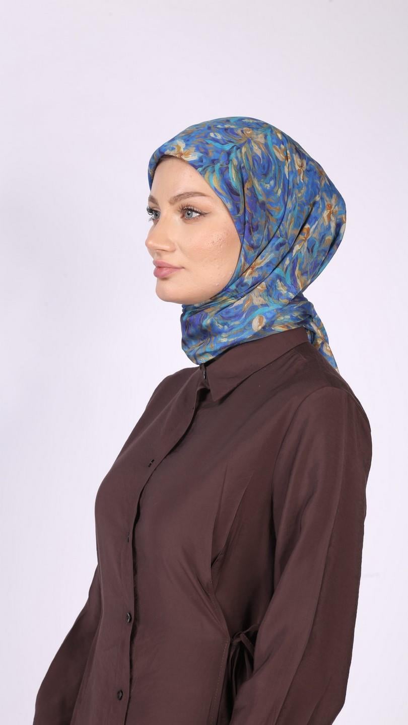 PALM DESEN EŞARP CANLI MAVİ