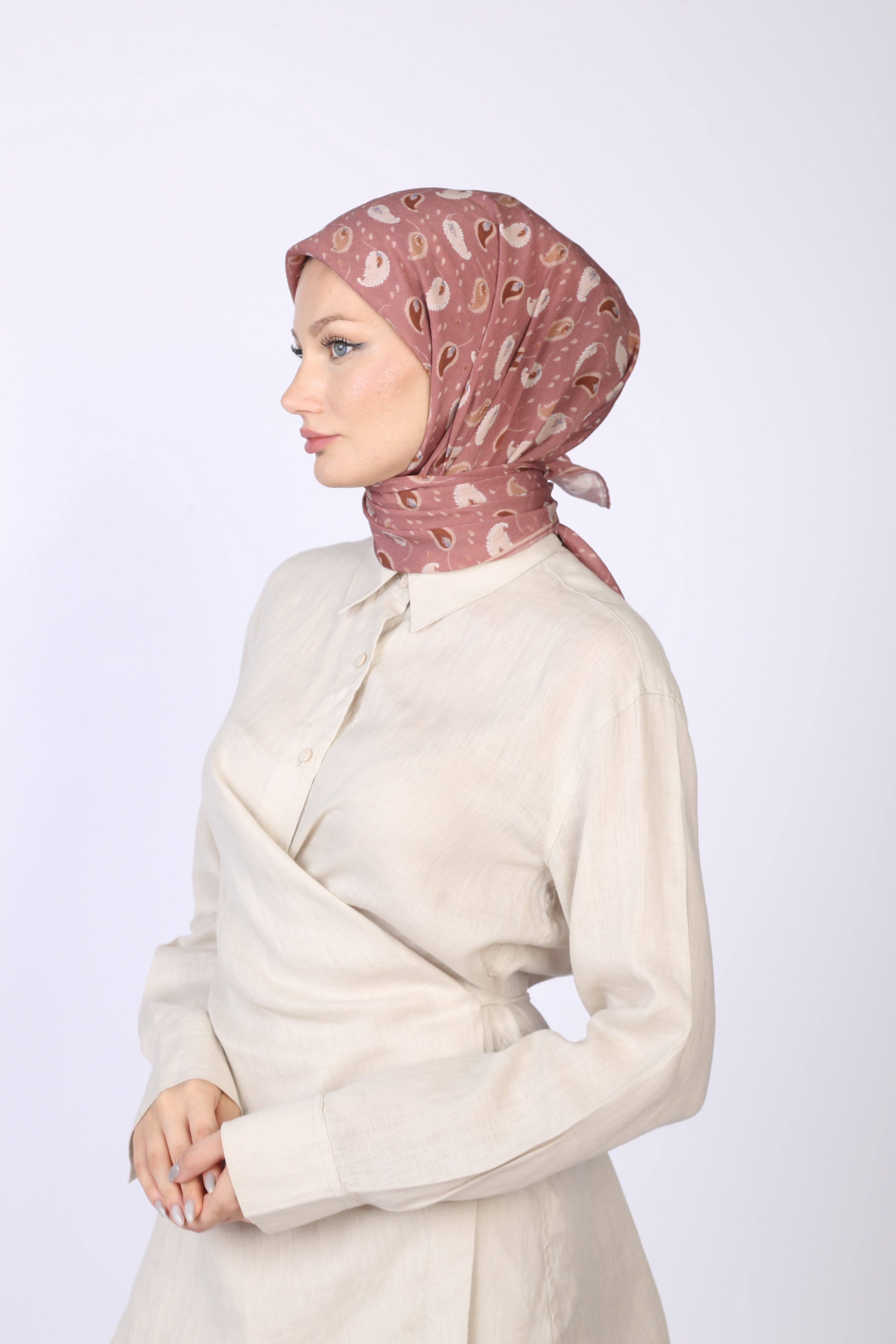 PALU DESEN EŞARP PASTEL PEMBE