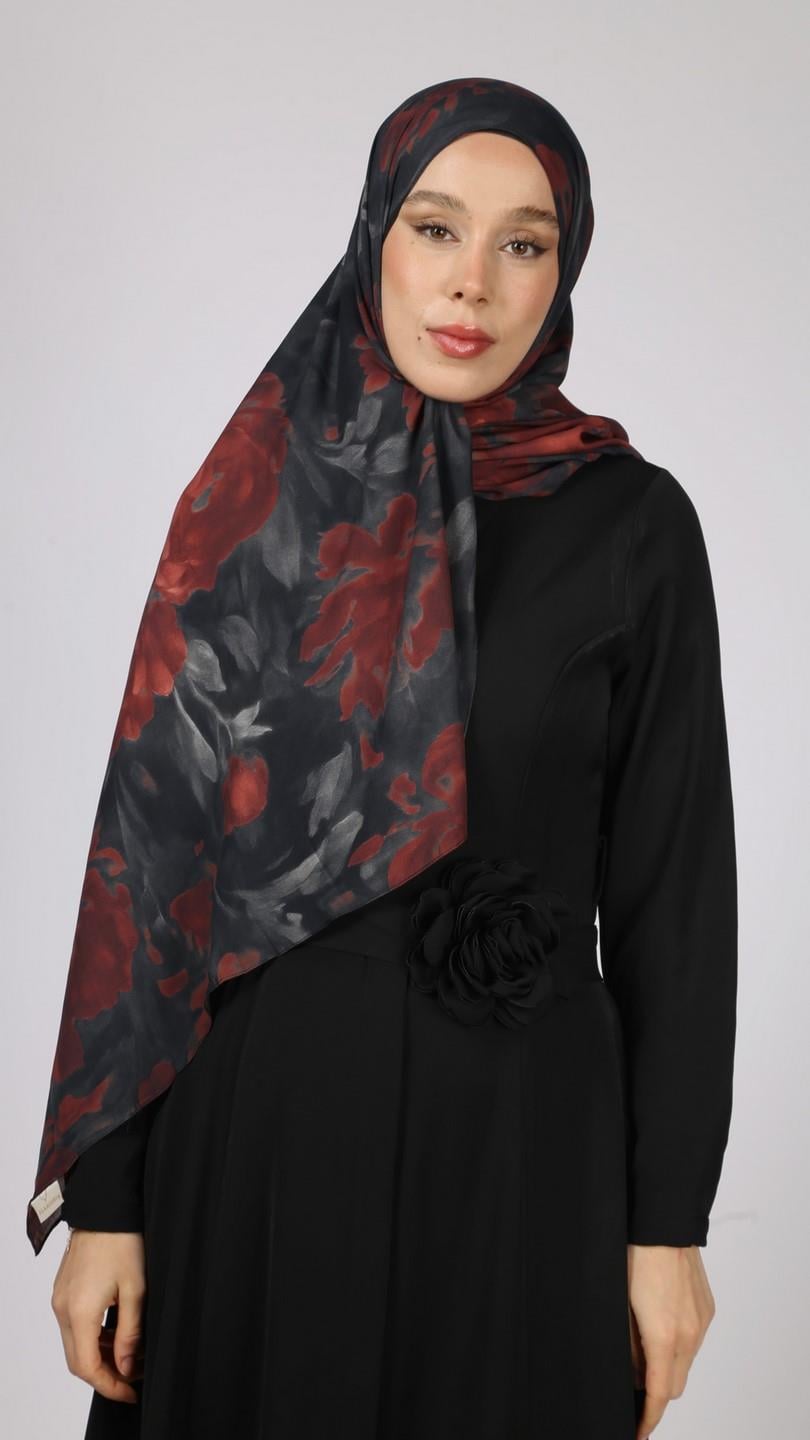 PEONY DESEN ŞAL SİYAH