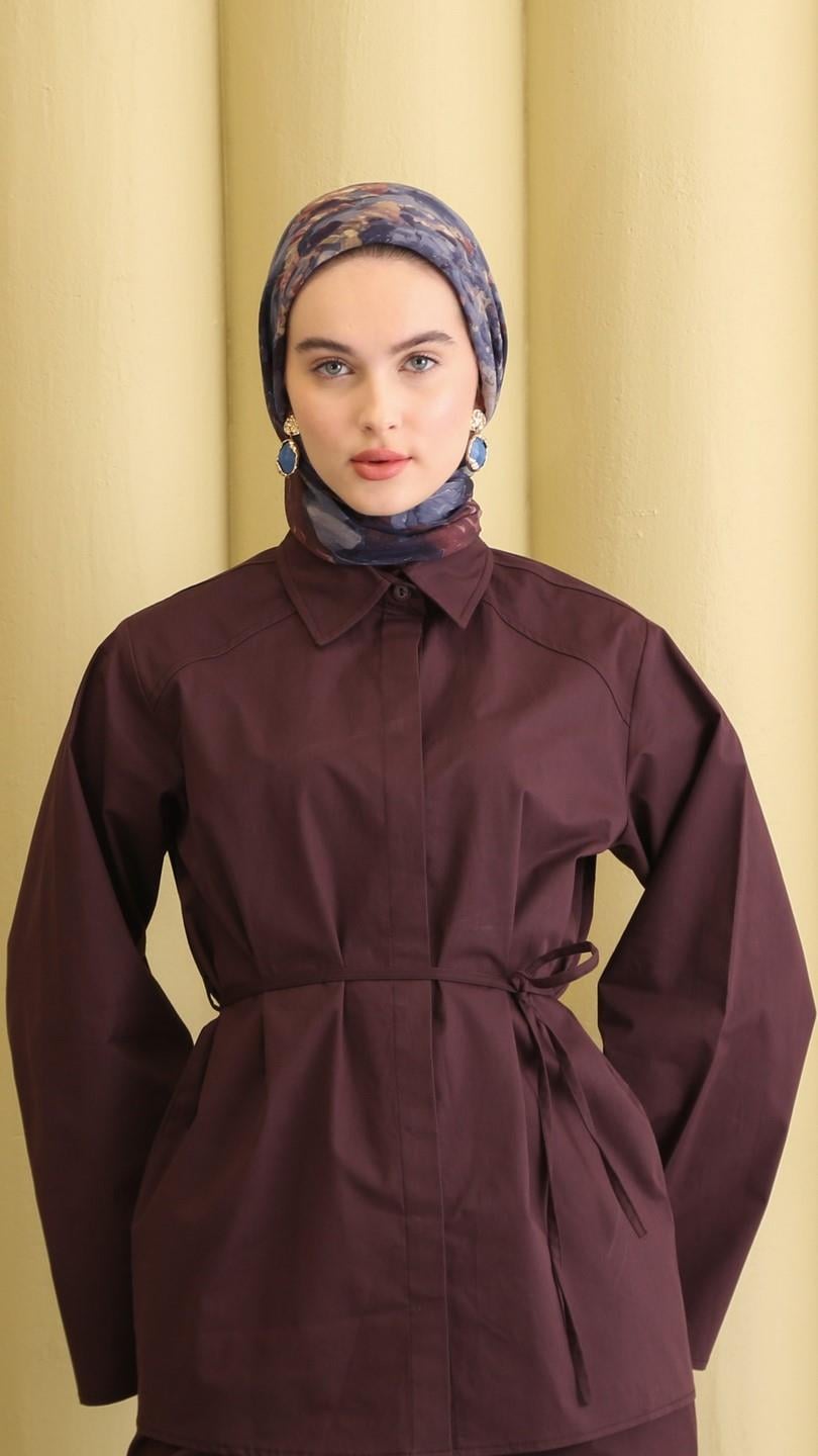 POPPY FLOWER DESEN EŞARP LACİVERT