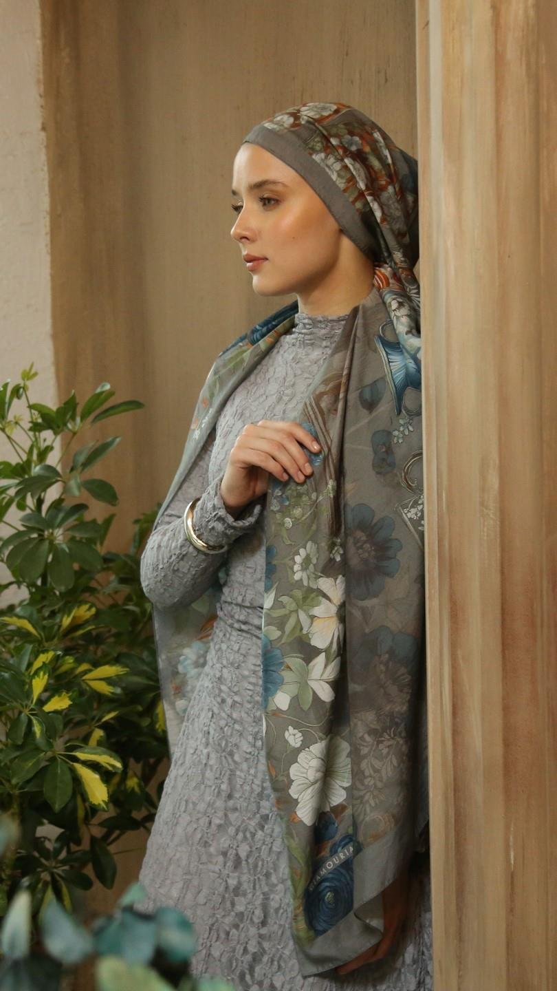 ROSA DESEN ŞAL GRİ-10