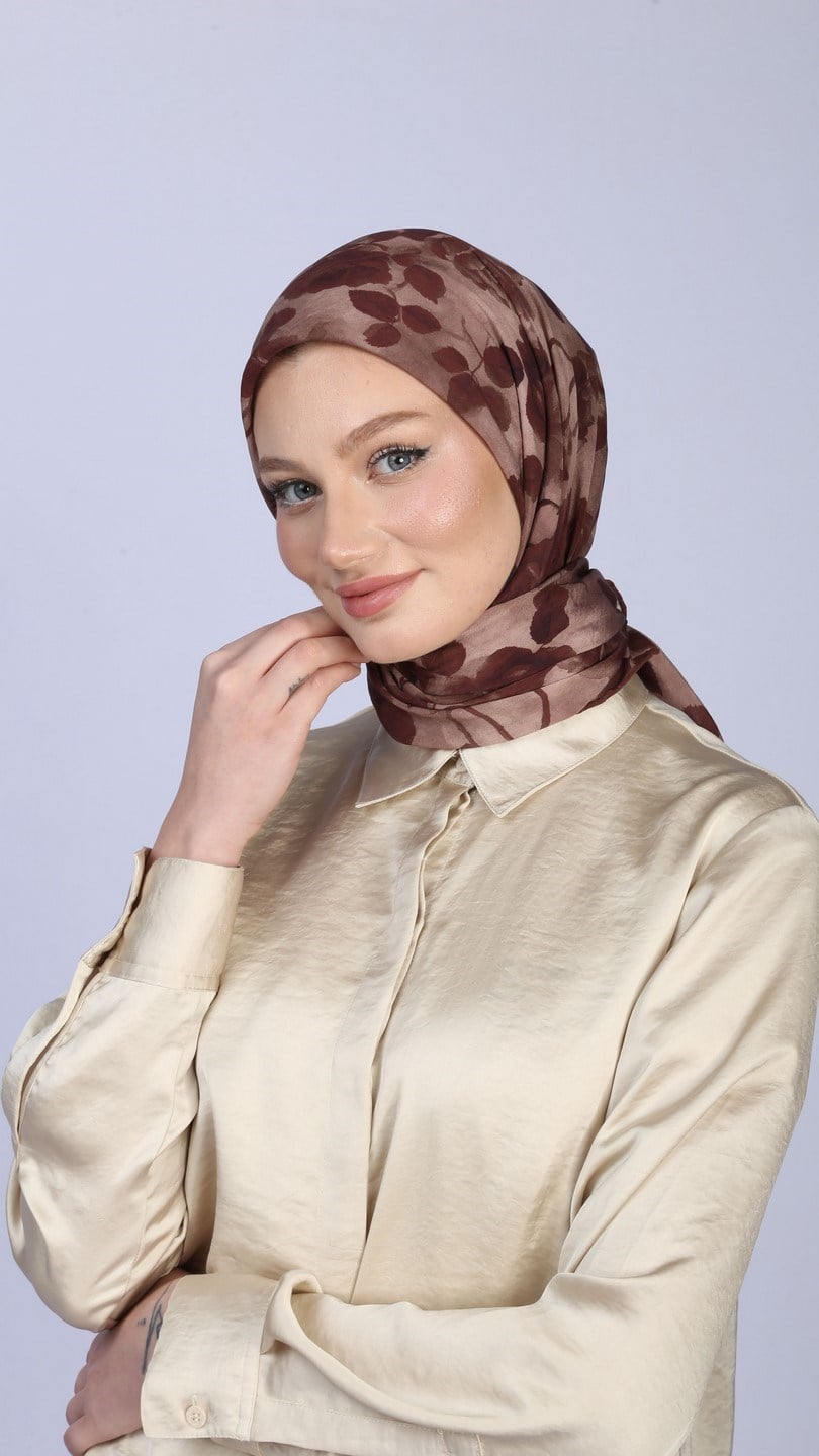 ROZA DESEN EŞARP VİŞNE