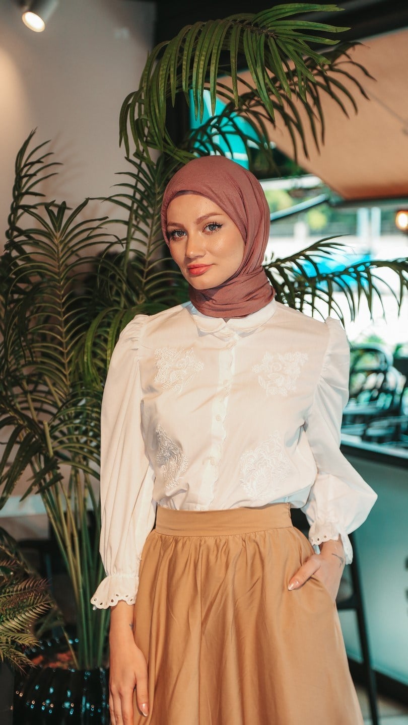 SOFT FRAME DESEN EŞARP CARAMEL