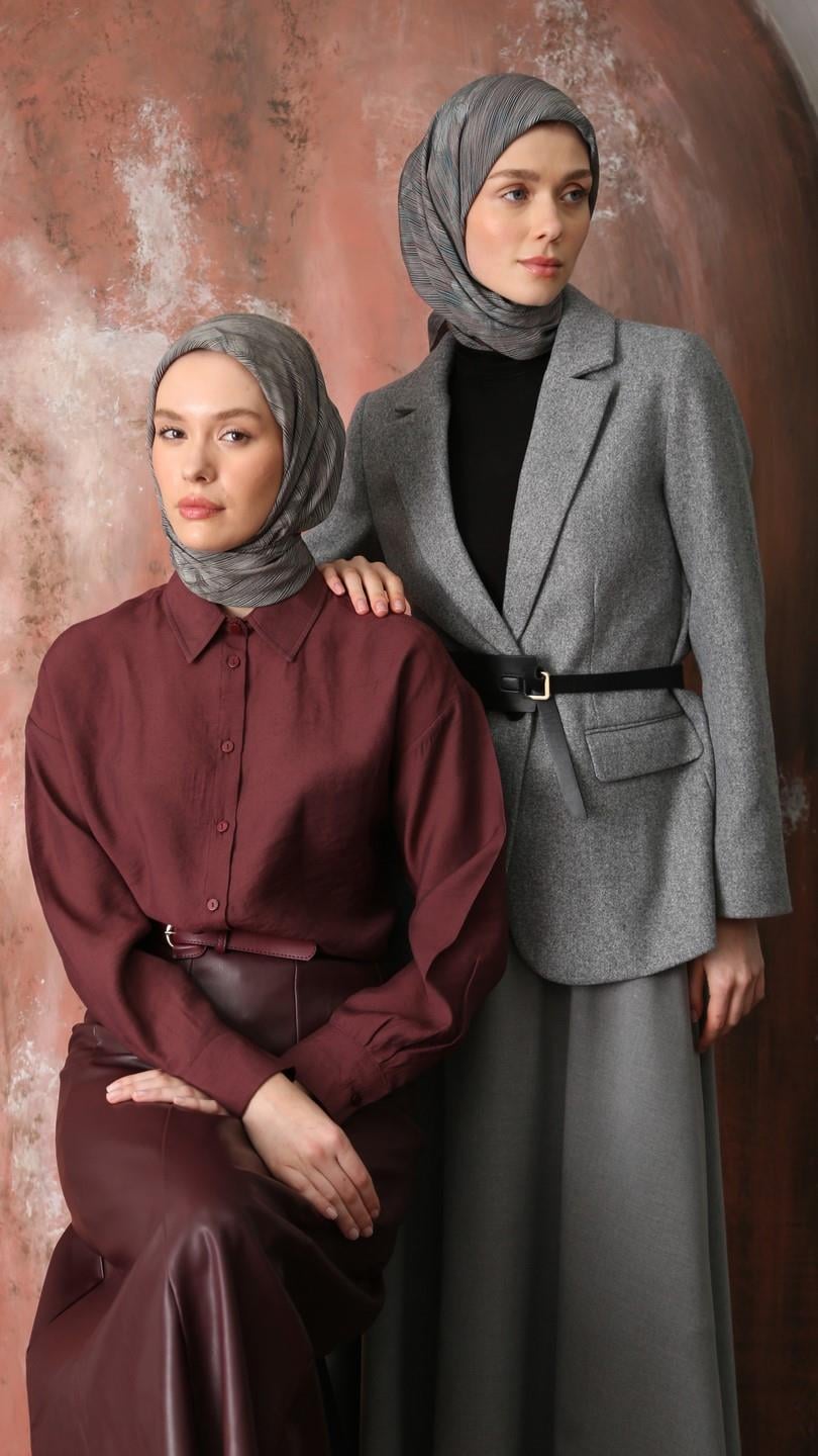 SOLARA DESEN EŞARP VİZON