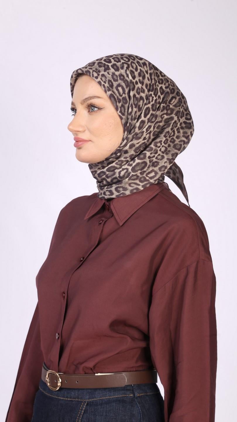 TİNY LEOPARD DESEN EŞARP BORDO