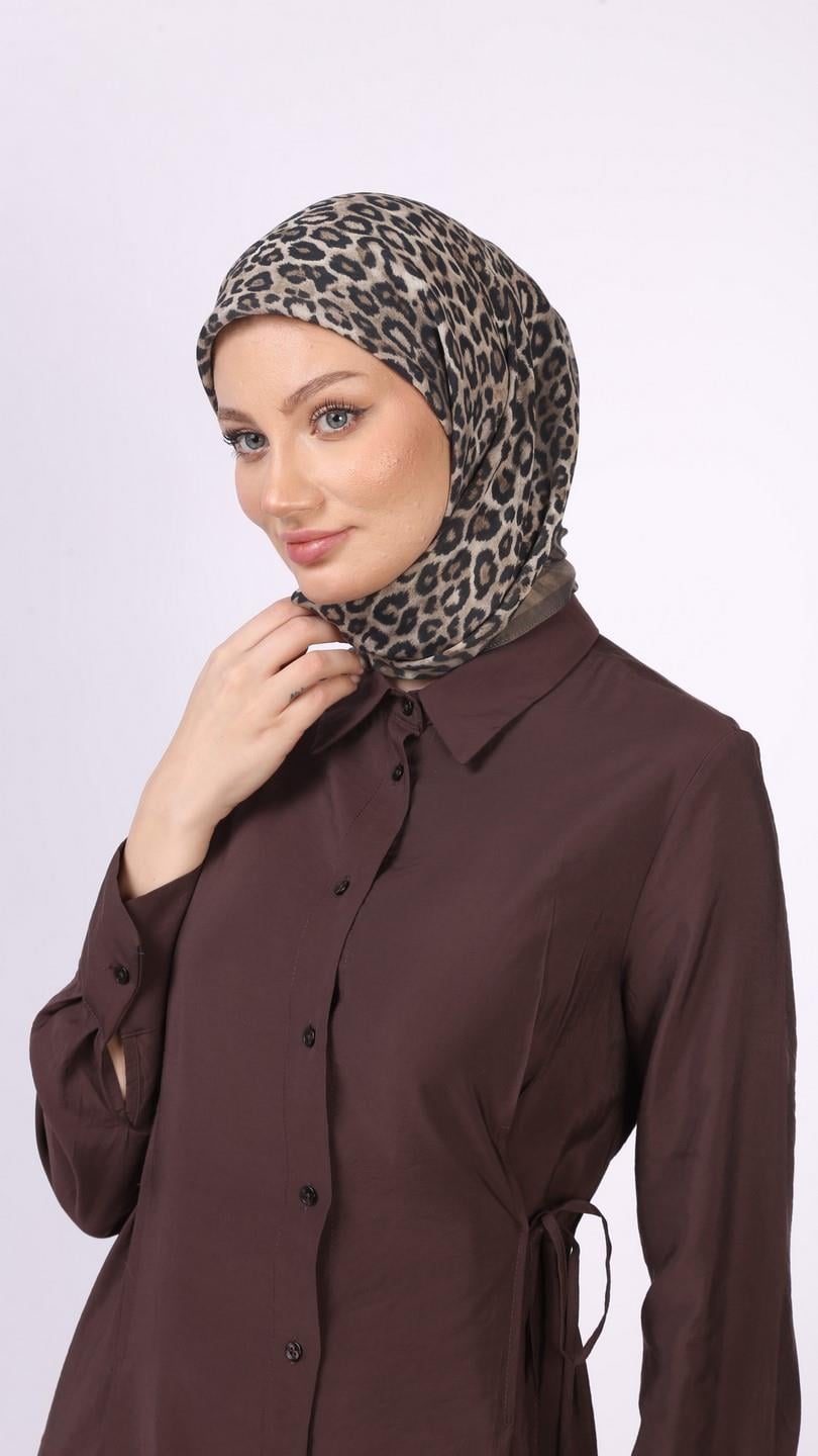 TİNY LEOPARD DESEN EŞARP HAKİ YEŞİL