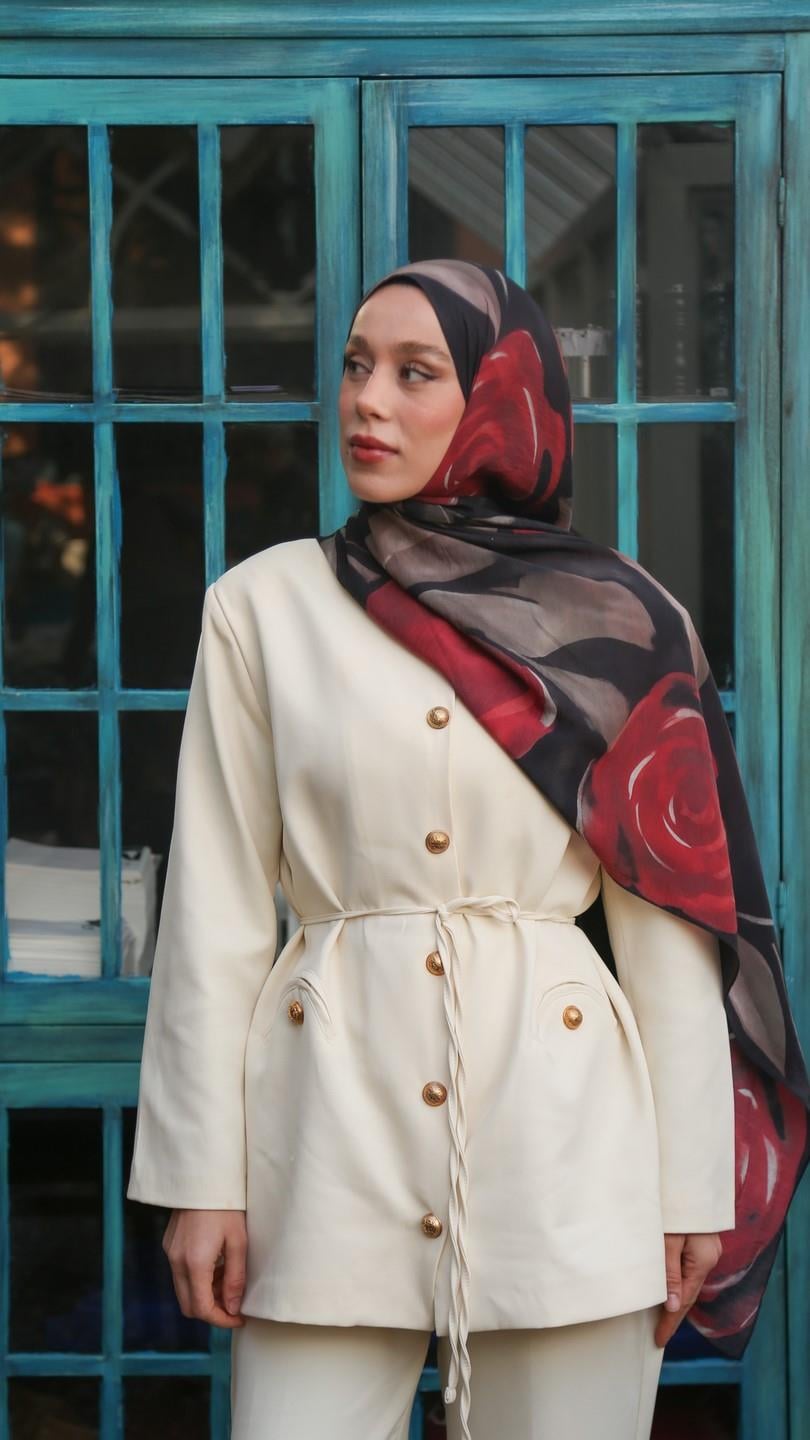 VALERIA DESEN ŞAL SİYAH