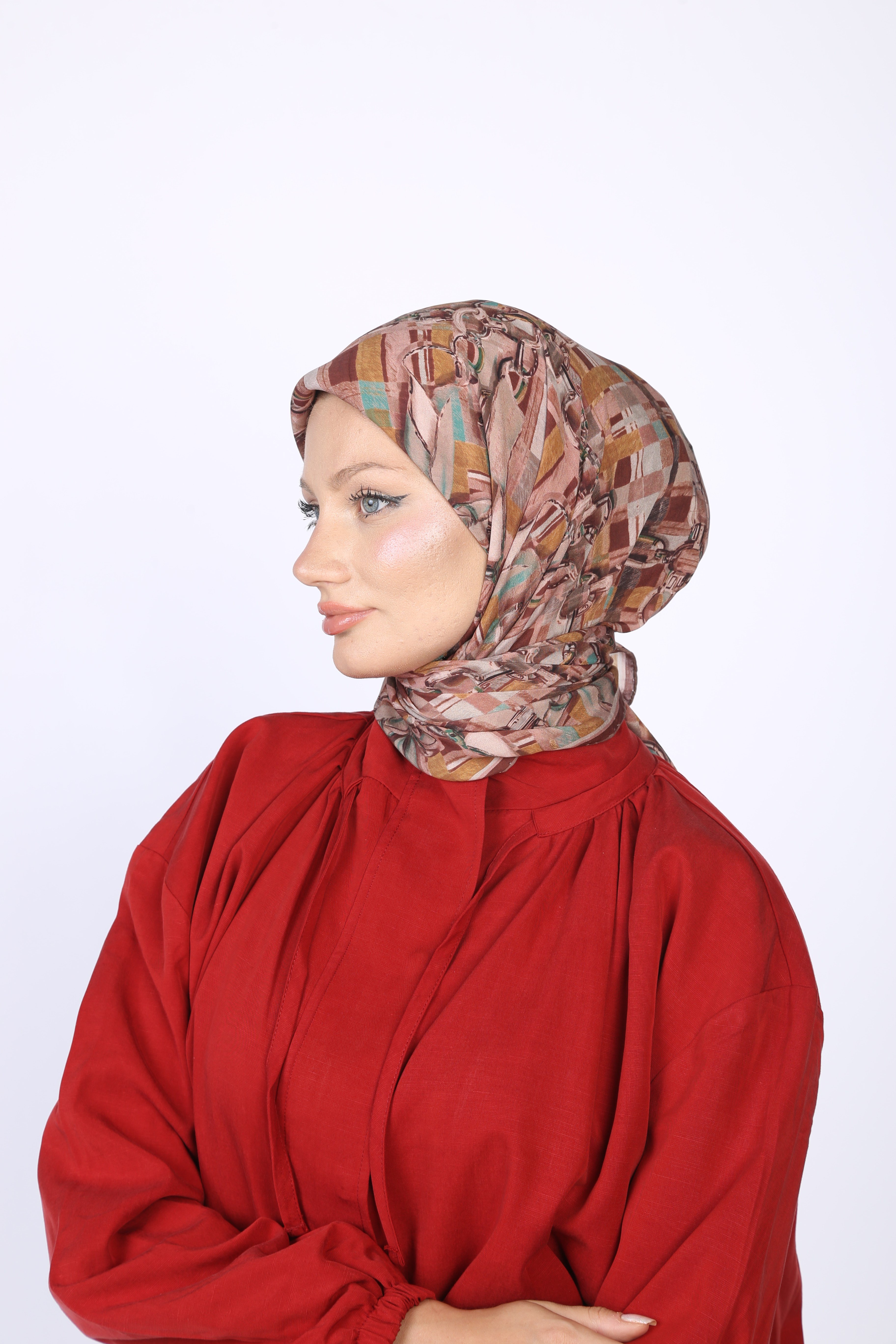 Verona Desen Eşarp Taba