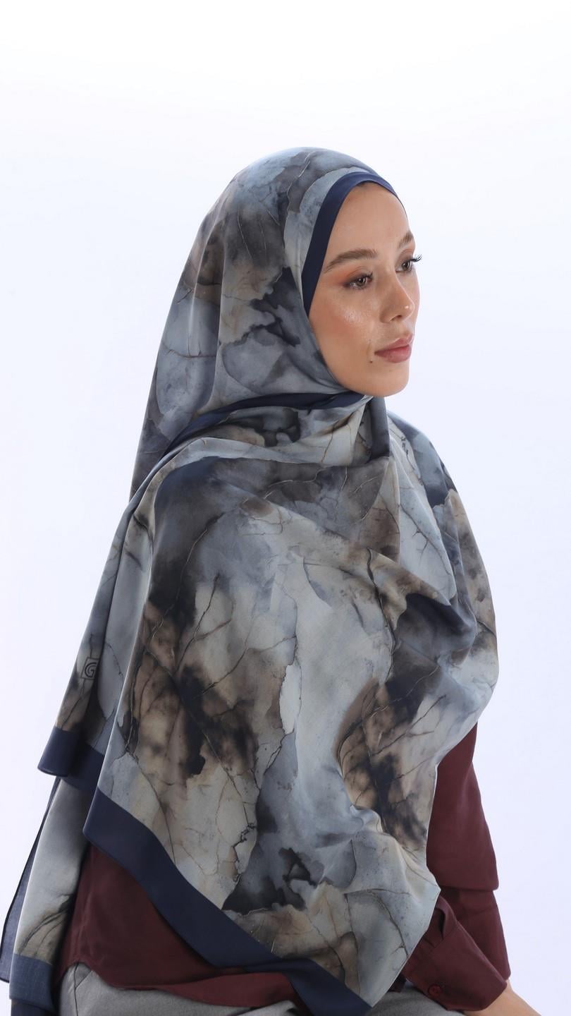 WHİSPER DESEN ŞAL LACİVERT-6