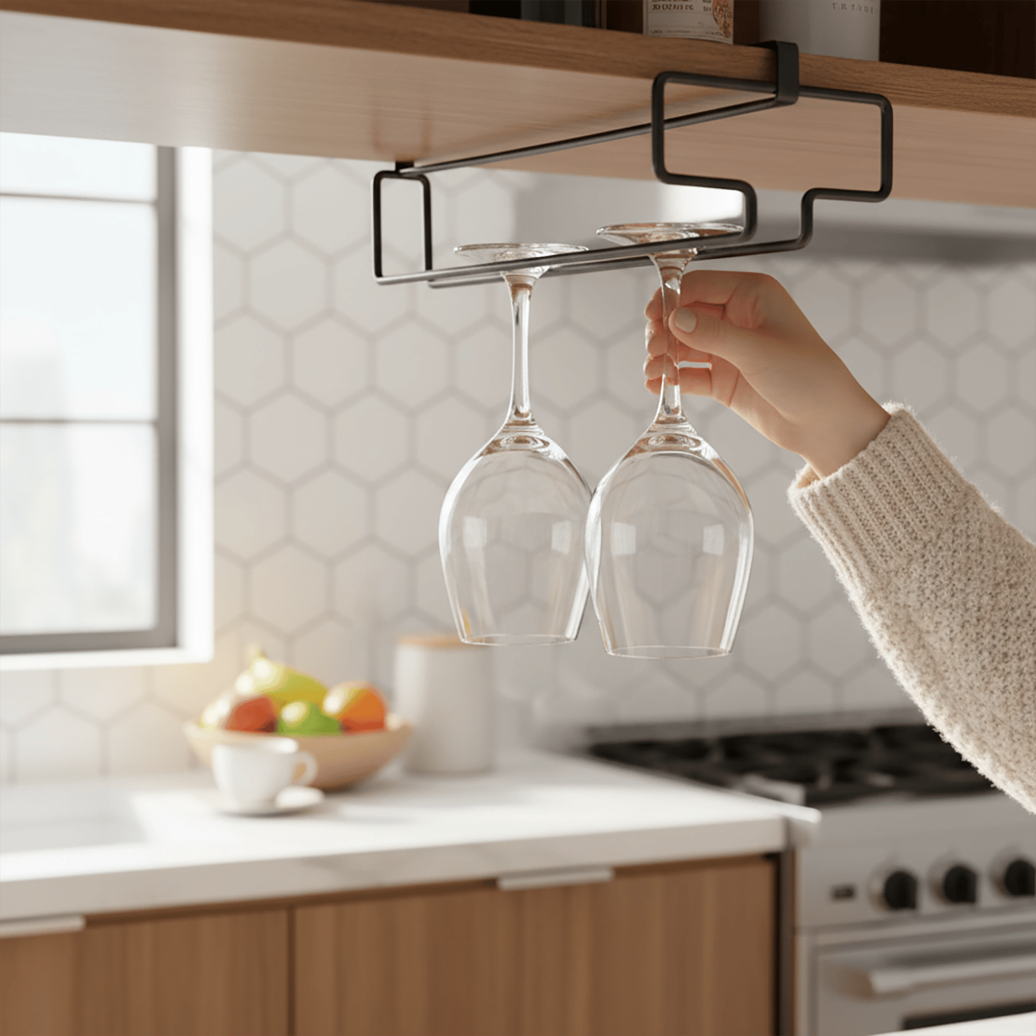 Dolap Altı Bardak Ve Kadeh Askılığı Siyah