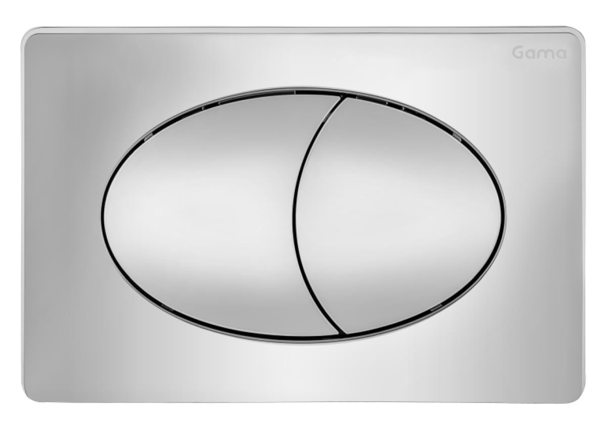 Gama Elips Çift Basmalı Gömme Rezervuar Butonu Kumanda Paneli Mat Krom