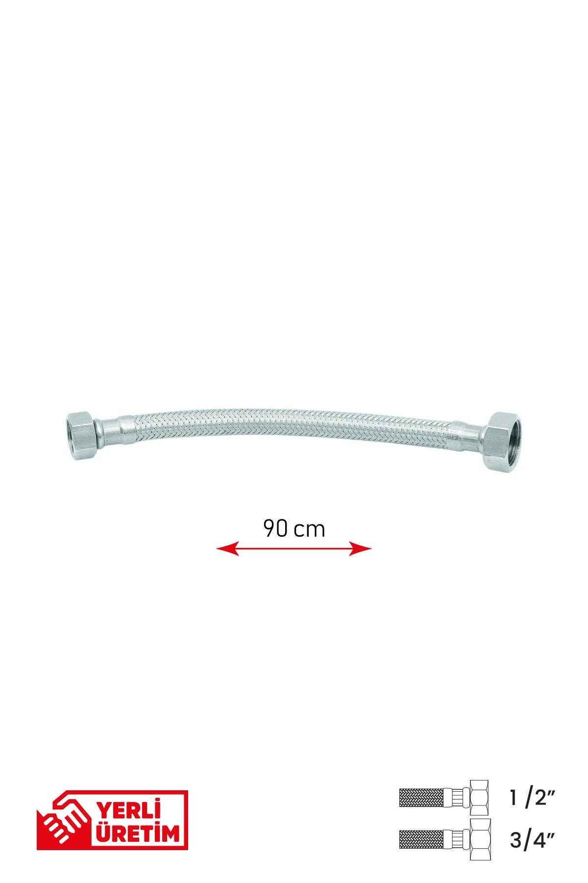 Gama Paslanmaz Çelik Flex Hortum 1/2 - 3/4 Kombi ve Tesisat Bağlantı Hortumu 20 cm