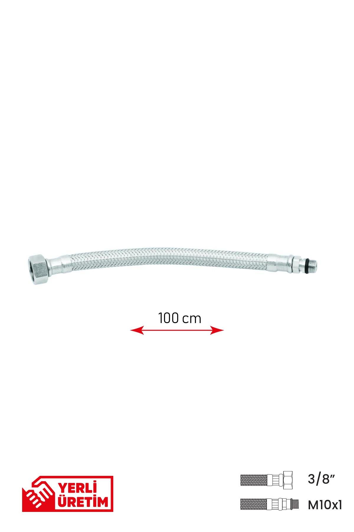 Gama Paslanmaz Çelik Flex Hortum 3/8 - M10x1 Batarya Musluk Bağlantı Hortumu 40 cm