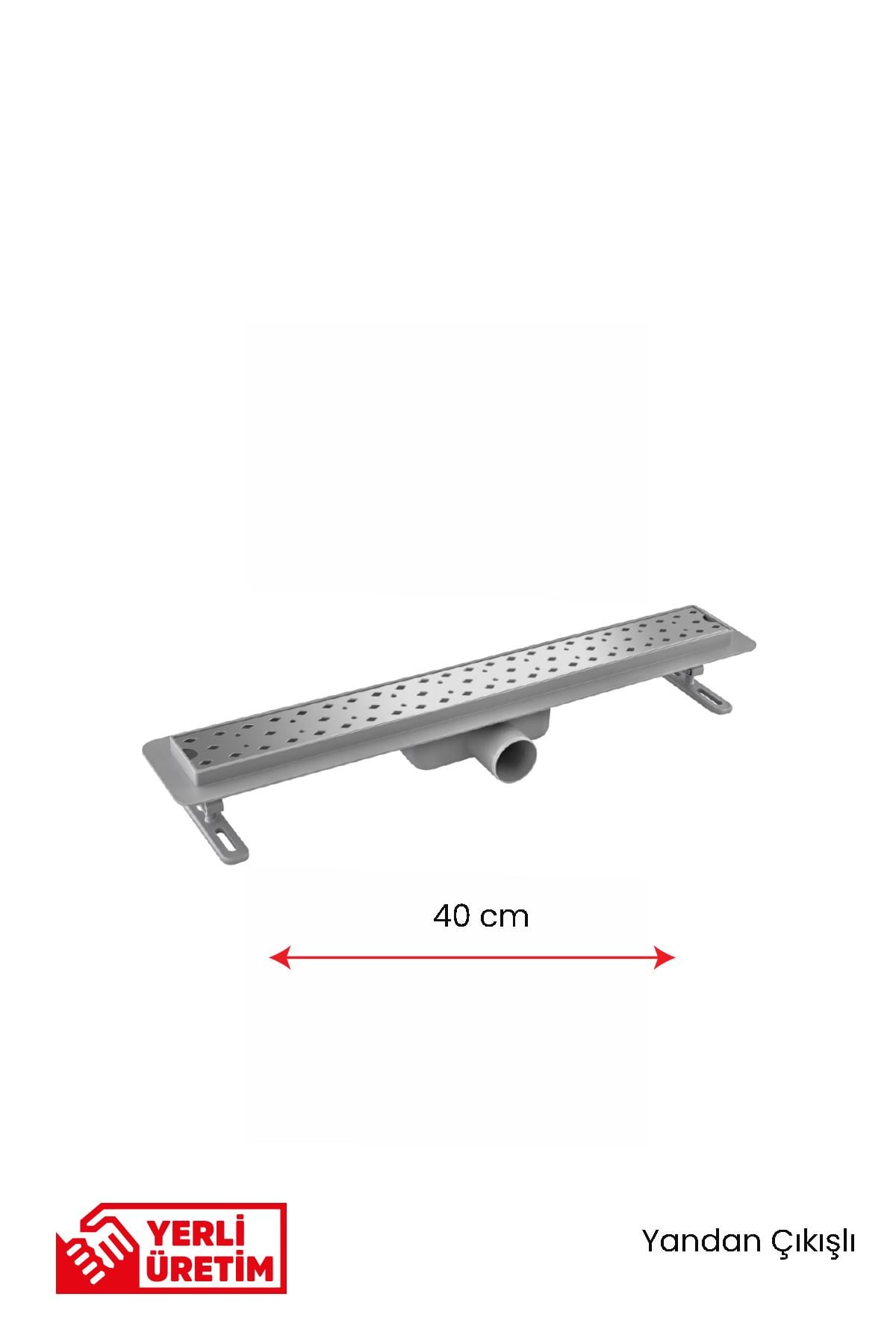 Gama Seramik Uyumlu Yandan Çıkışlı Lineer Süzgeç Duş Kanalı 20 cm