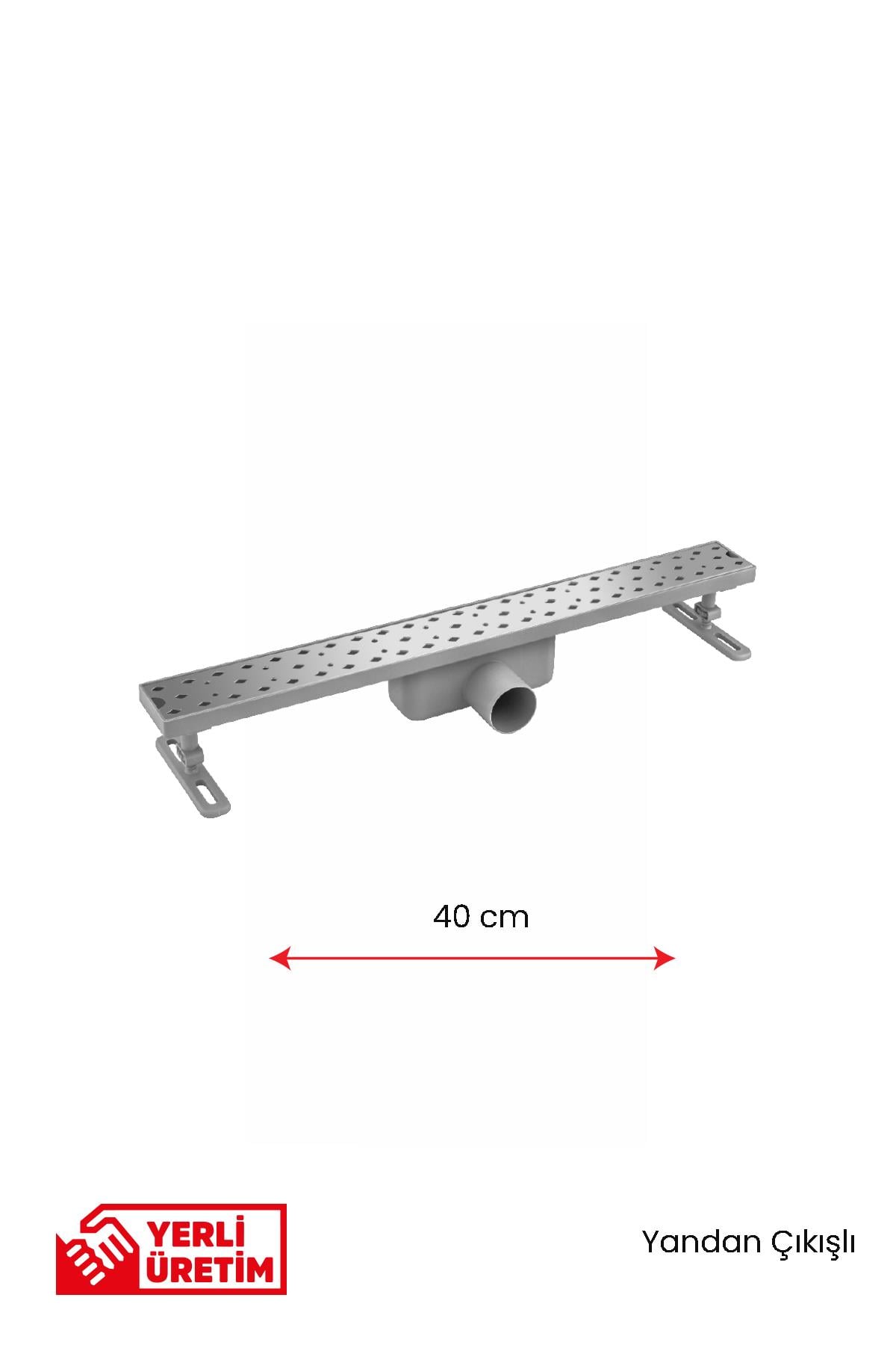 Gama Yandan Çıkışlı Lineer Süzgeç Duş Kanalı Banyo Gideri 20 cm
