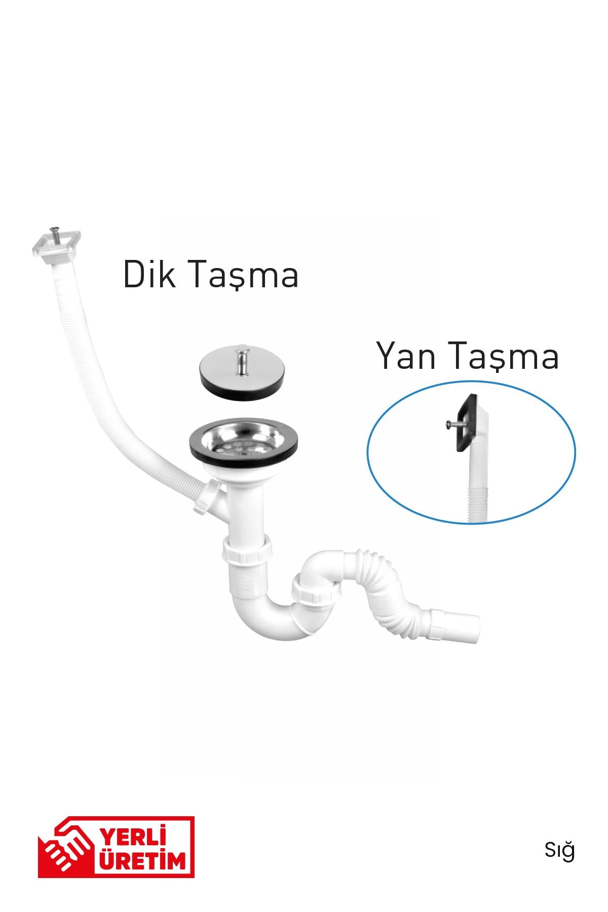 S Tekli Çöpmak Sifonu  Taşmalı